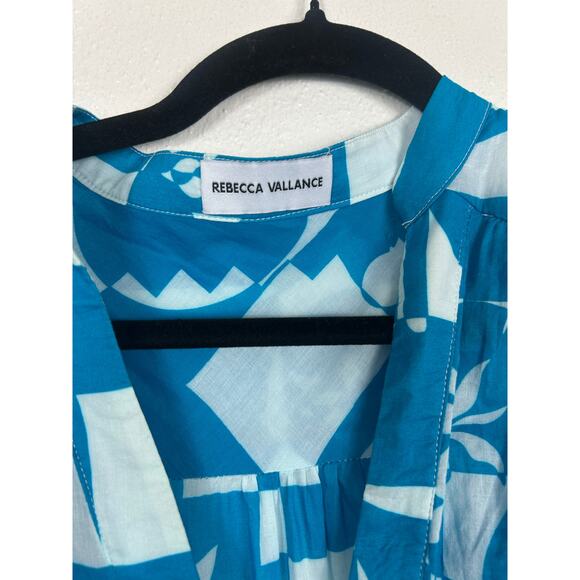 Rebecca Vallance Ibiza Printed Maxi Dress Blue Sz 6 Resort Tropical - Picture 7 of 11